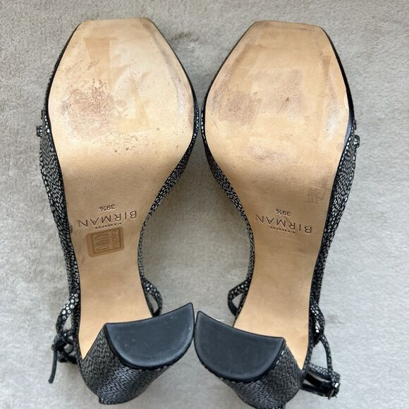 Alexandre Birman Lenny Silver On Black Leather Platform Heeled Sandal 39.5/9-9.5 - Picture 14 of 16